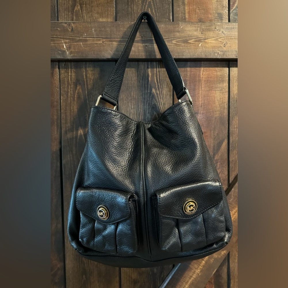 Michael Kors Satchel Boutique Black Leather Hobo Purse Bag  EUC Limited Edition